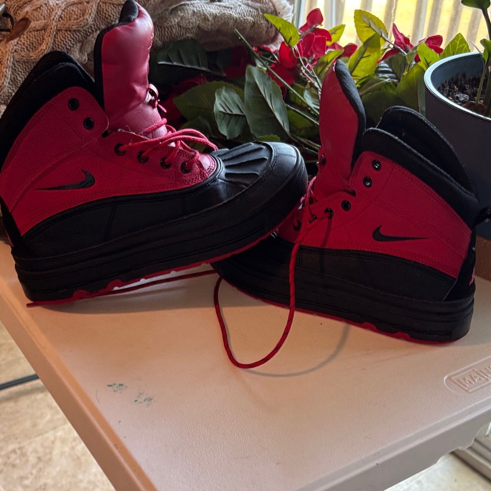 Nike Kids Red and Black Boots